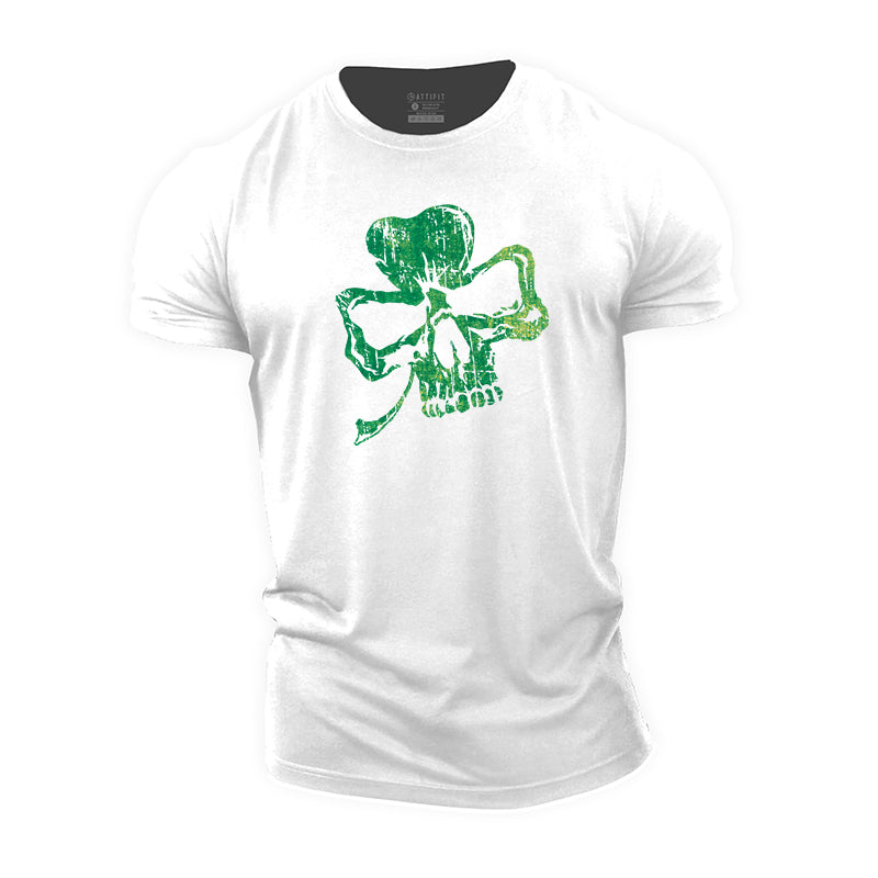 Clover Skull Cotton Men's T-Shirts