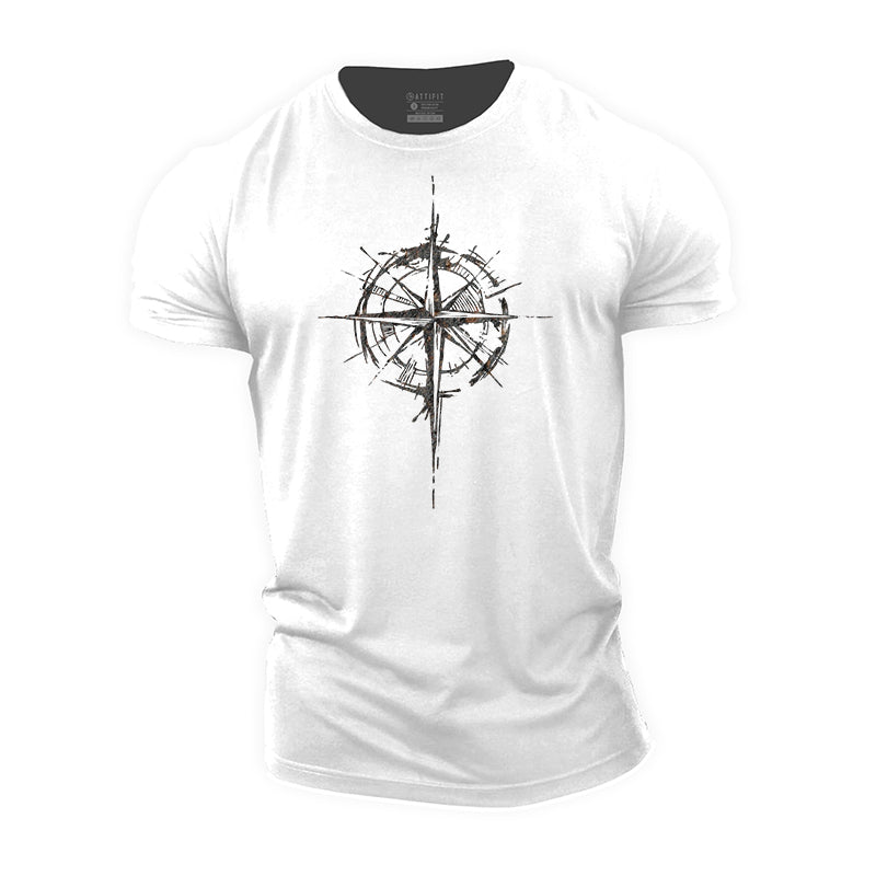 Vintage Compass Cotton T-Shirts