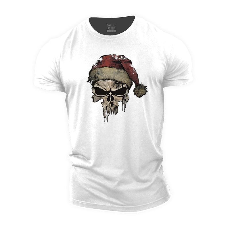 Christmas Skeleton Graphic Men's Fitness T-shirts