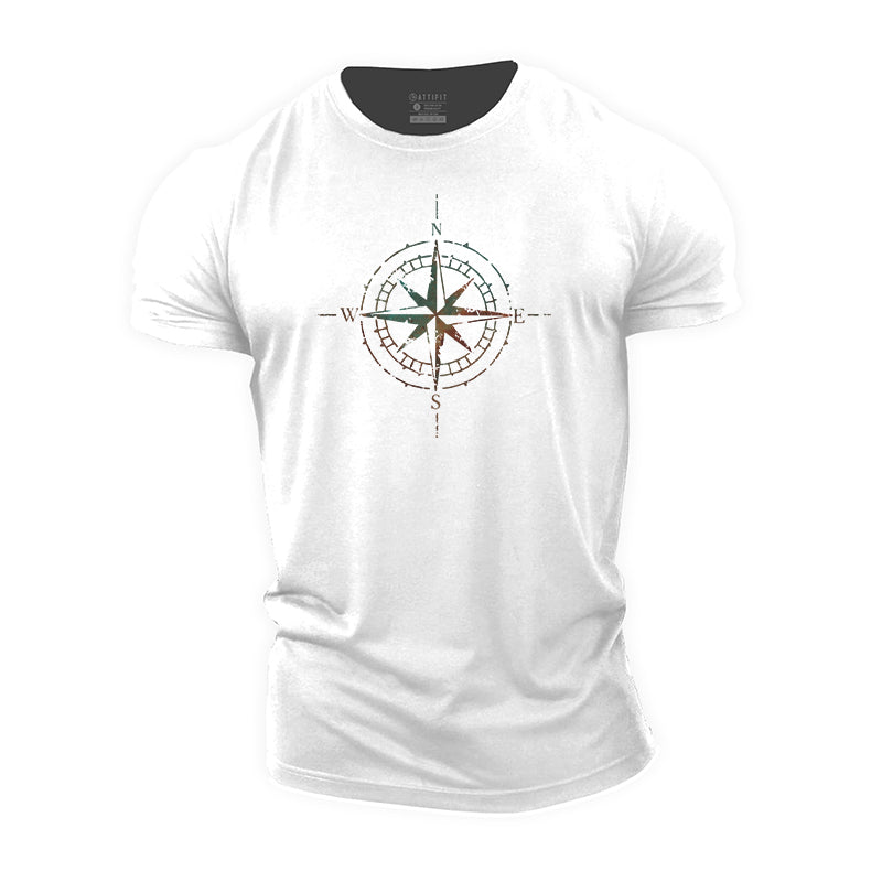 Compass Print Men's Workout T-shirts