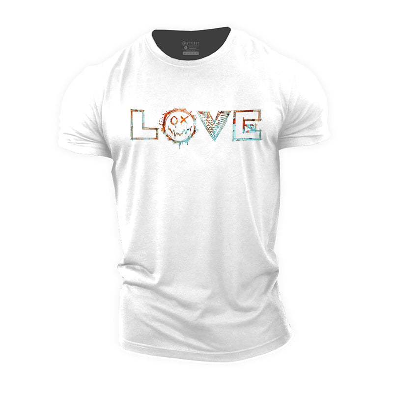 Cotton Love Smiley Graphic Herren-T-Shirts