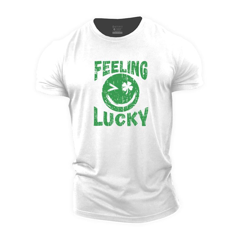 Cotton Feeling Lucky Print Men's T-shirts