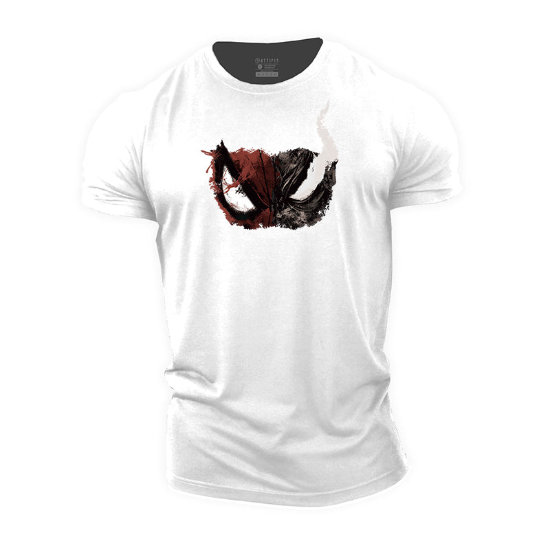 Skull Mask Print Men's Fitness T-shirts