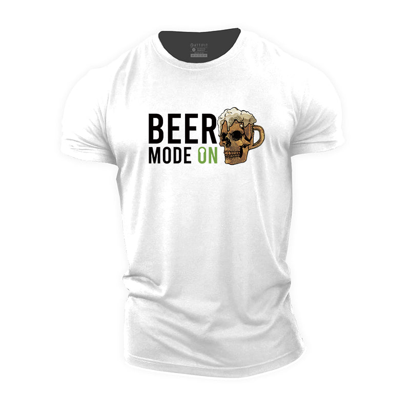 Beer Mode On Print Men's Fitness T-shirts