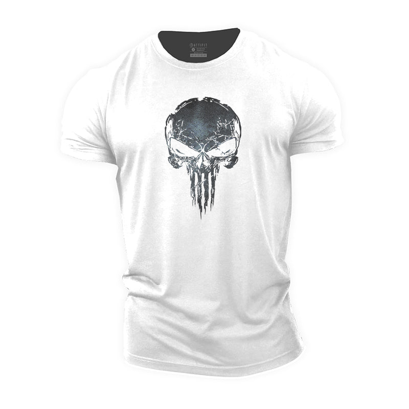 Skull Print Men's Fitness T-shirts