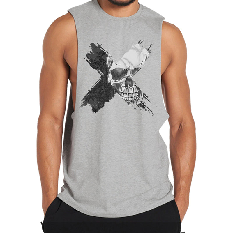 Cross Skull Print Tank Top