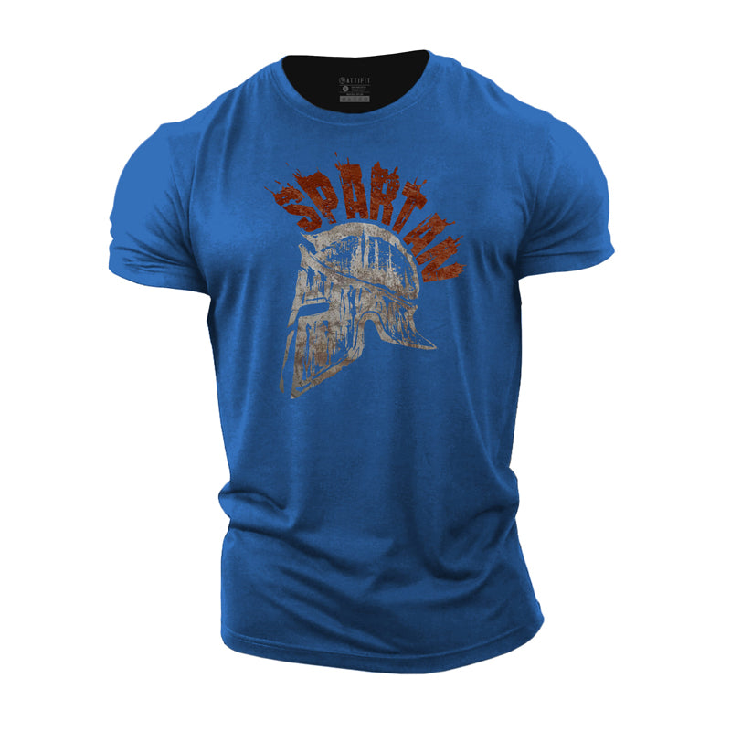 Cotton Spartan Print Men's Workout T-shirts