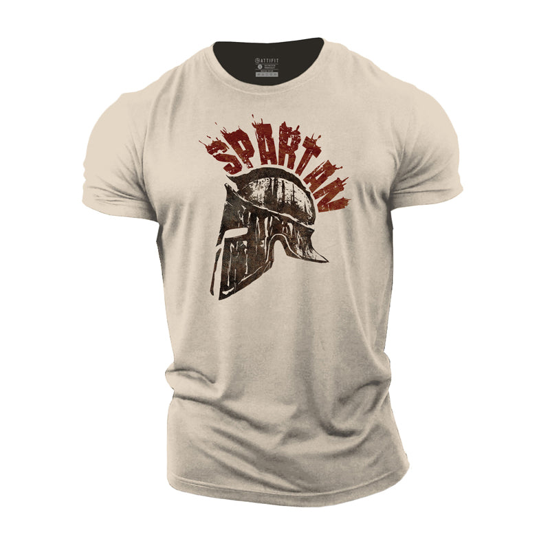 Cotton Spartan Print Men's Workout T-shirts