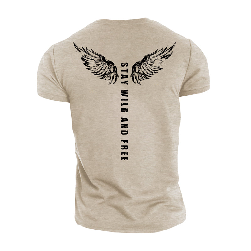 Stay Wild And Free Graphic Men's Fitness T-shirts