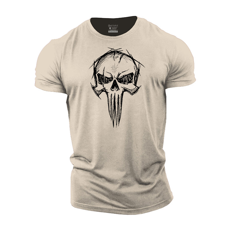 Skull Cotton Workout Men's T-Shirts