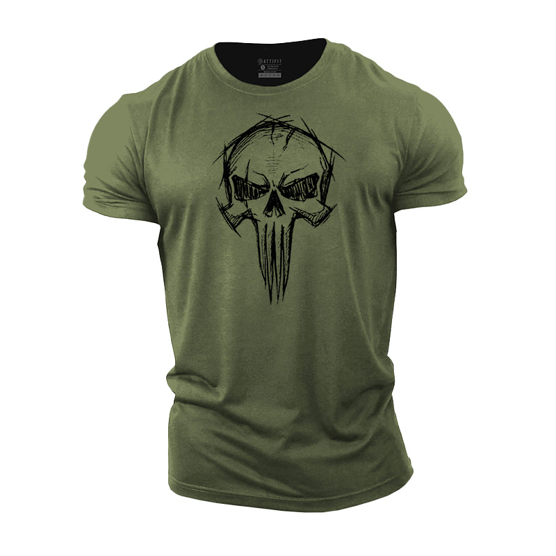 Skull Cotton Workout Men's T-Shirts