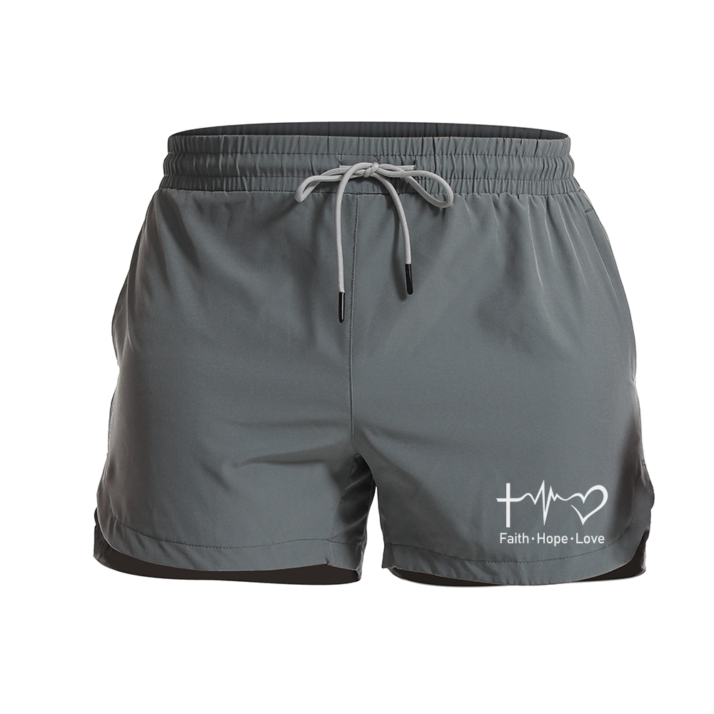 Faith Hope Love Cross Graphic Shorts