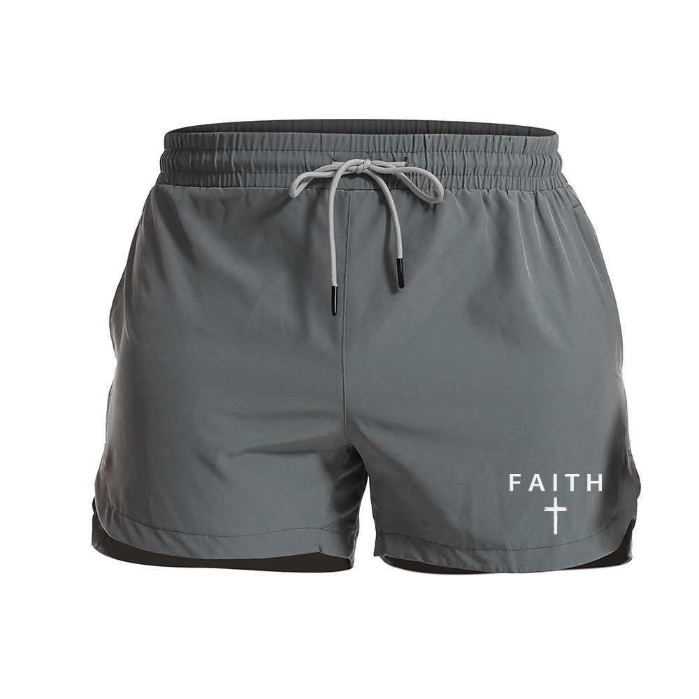 Faith Cross Graphic Shorts