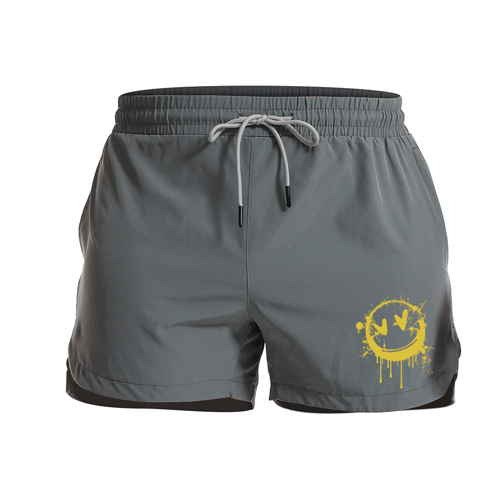 Love Smiley Face Graphic Shorts