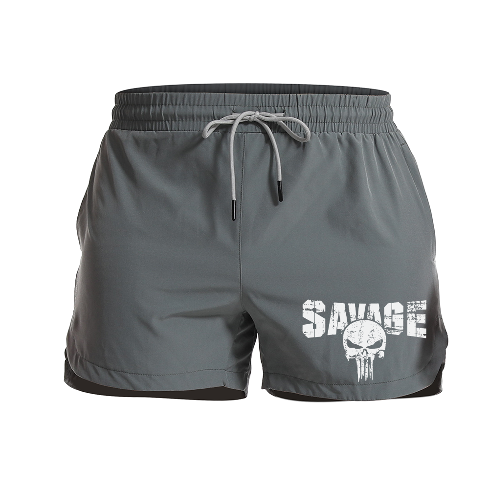 Savage Skull Graphic Shorts