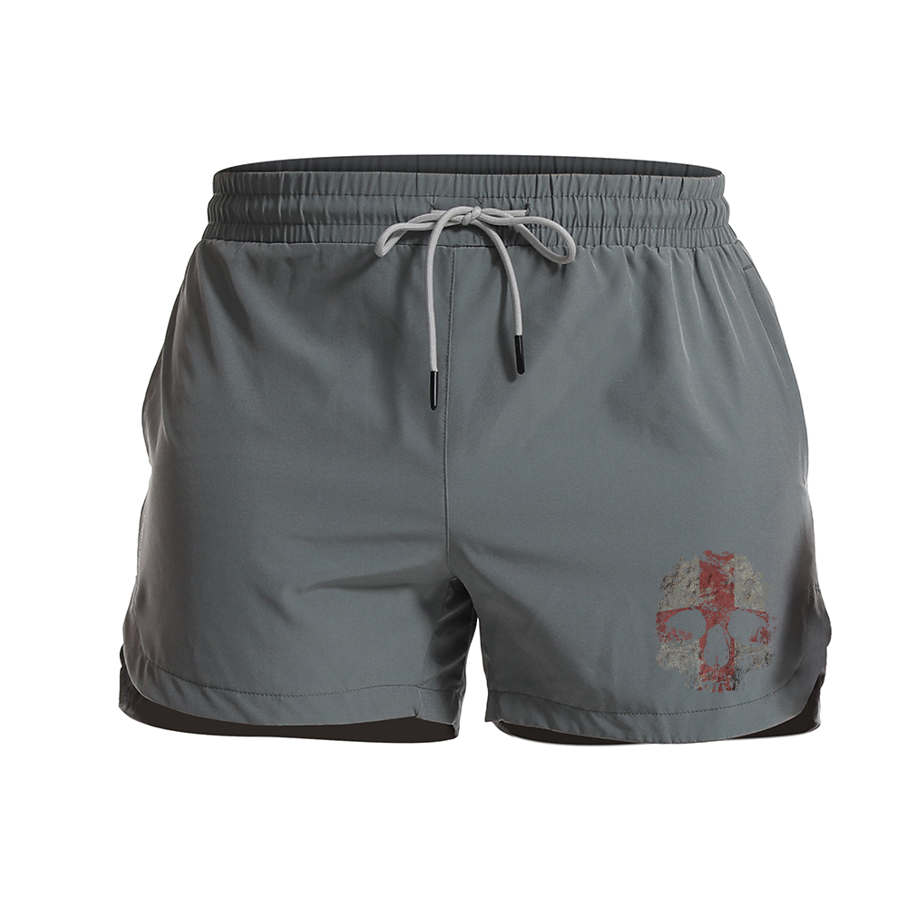 Men's Quick Dry Cross Skeleton Graphic Shorts