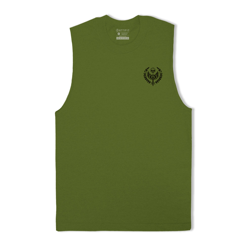 Cotton Spartan Coat Of Arms Graphic Tank Top