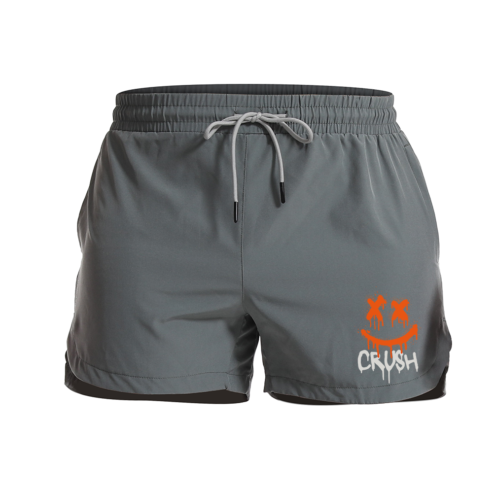 Crush Smiley Face Graphic Shorts