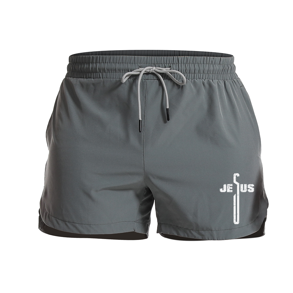 Jesus Cross Graphic Shorts