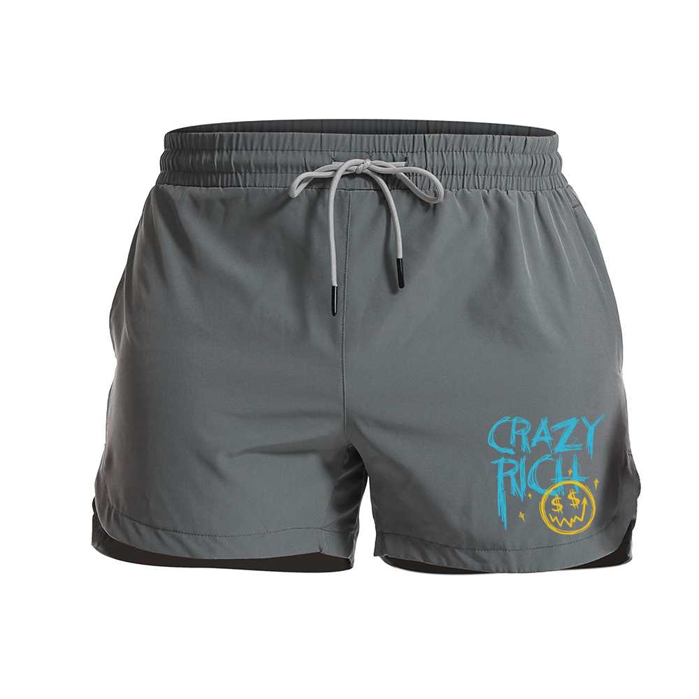 Crazy Rich Smiley Face Graphic Shorts