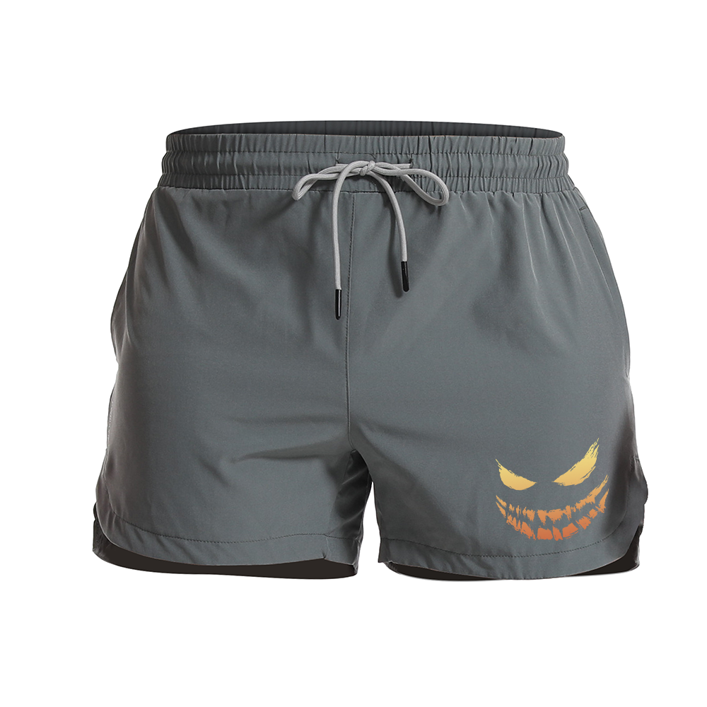 Devil Smiley Graphic Shorts