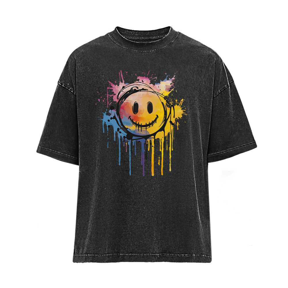 Color Smiley Washed T-Shirt