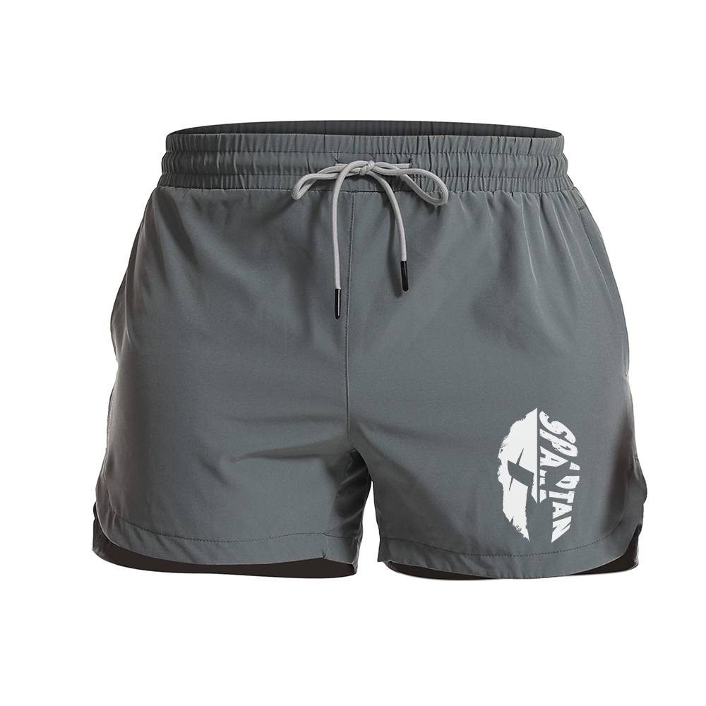 Spartan Letter Helmet Graphic Shorts