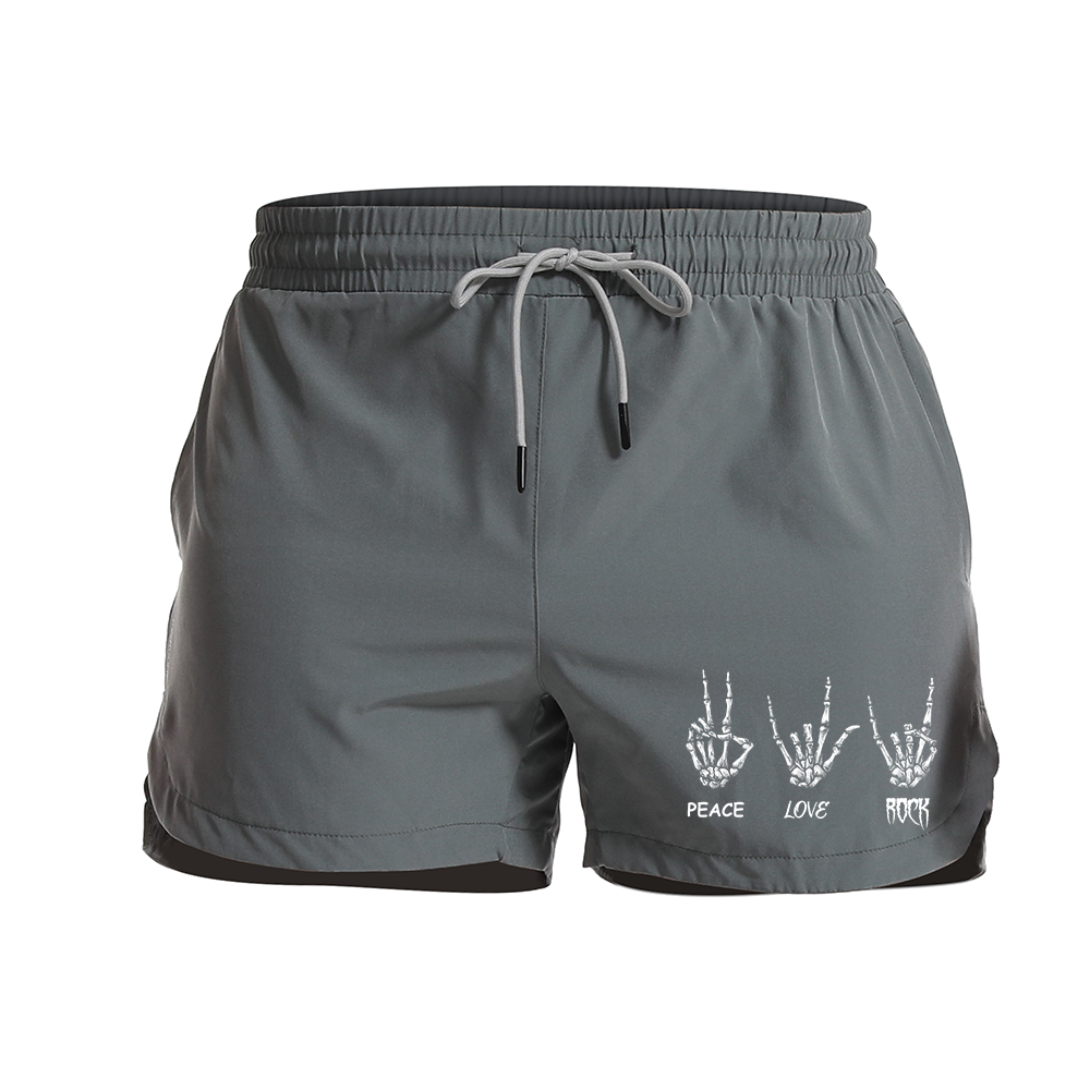 Rock Hand Bone Graphic Shorts