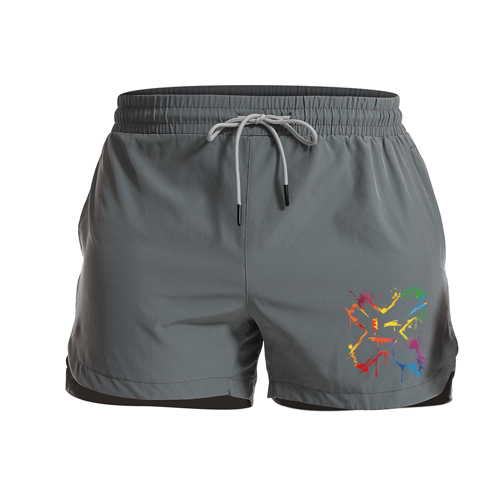 Color X Smiley Graphic Shorts