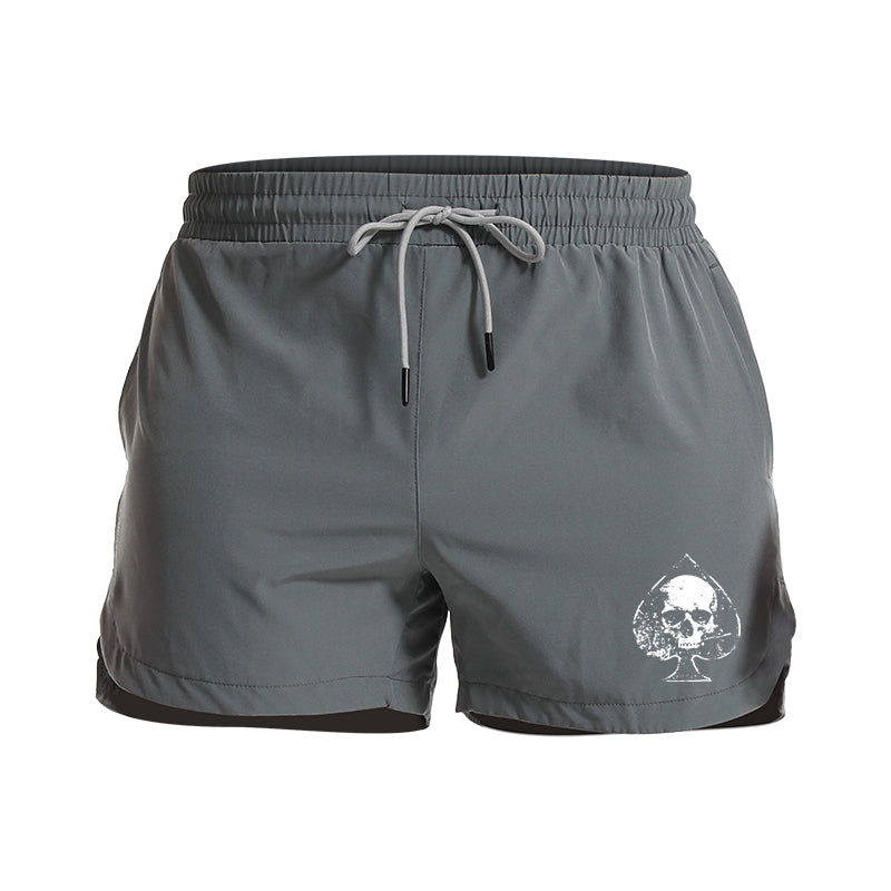 Spades Skull Graphic Shorts