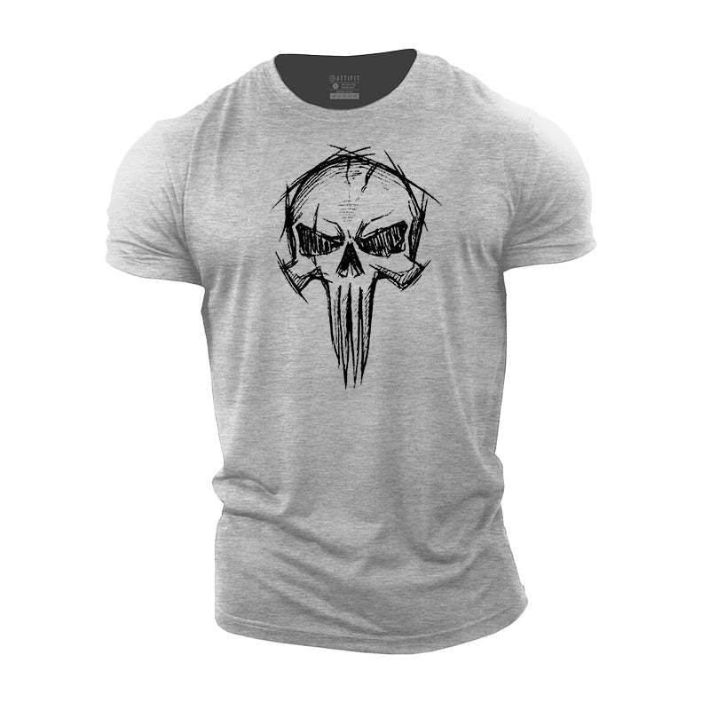 Skull Cotton Workout Men's T-Shirts