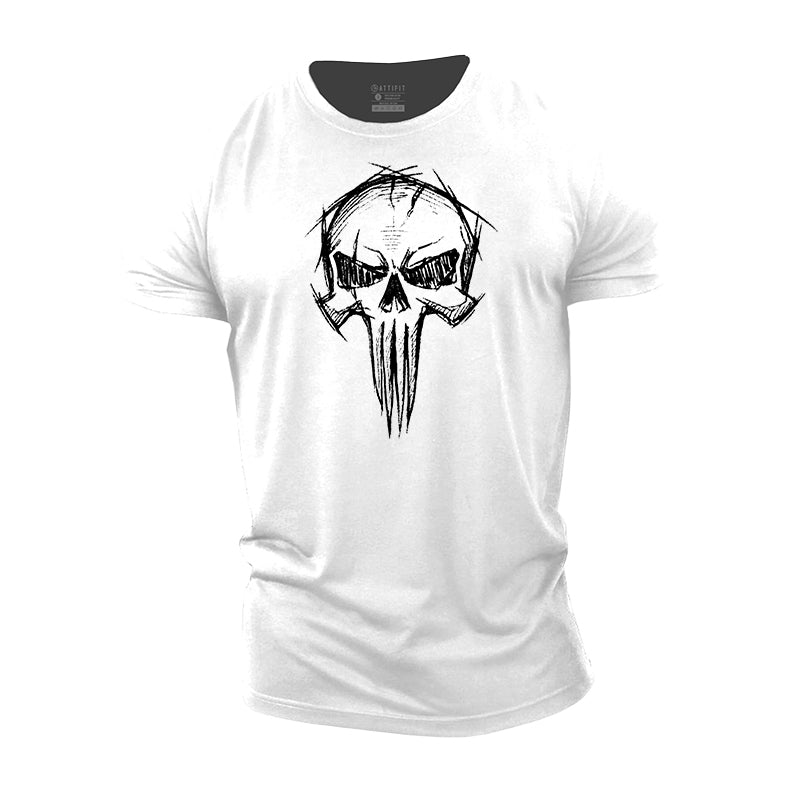 Skull Cotton Workout Men's T-Shirts