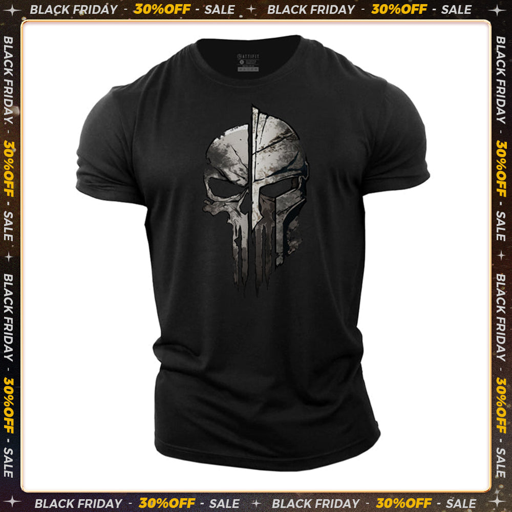 Cotton Skeleton Spartan Graphic Men's T-shirts