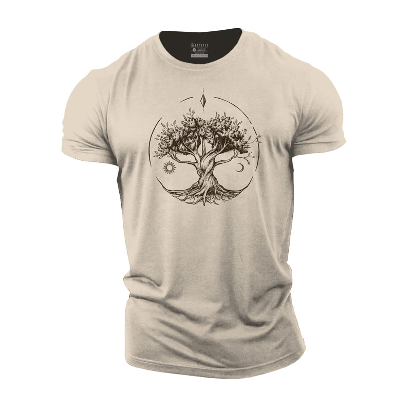 Life Tree Cotton Men's T-Shirts