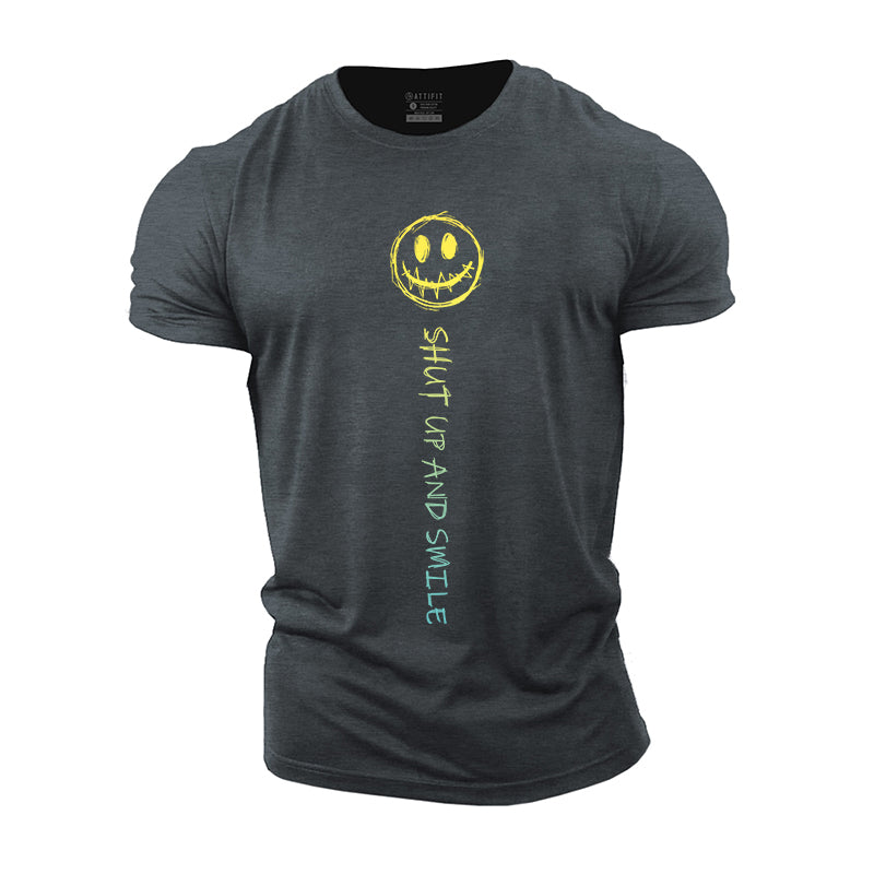 Shut Up And Smile Print Men's Workout T-shirts