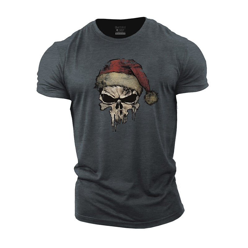 Christmas Skeleton Graphic Men's Fitness T-shirts