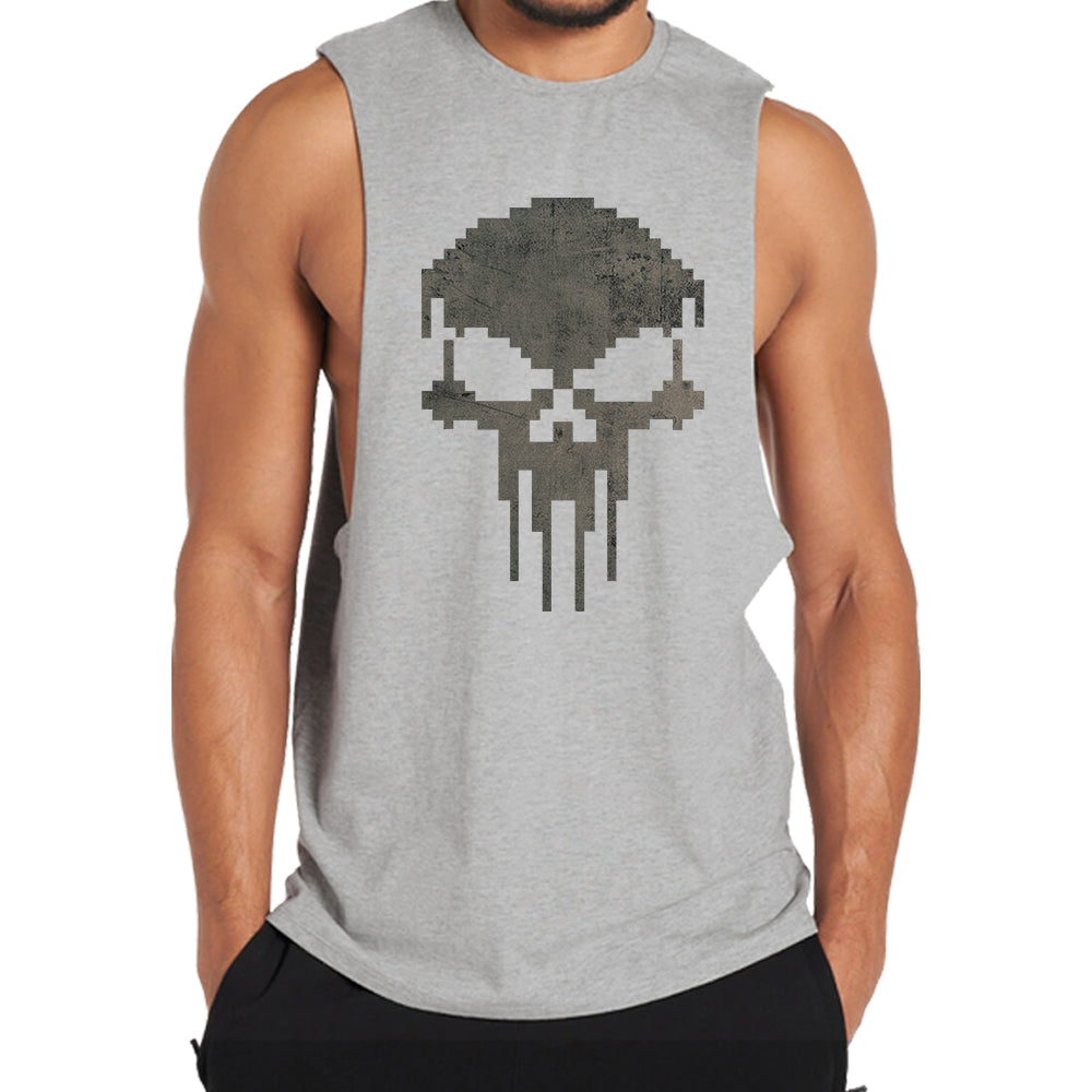 Pixel Skull Graphic Tank Top