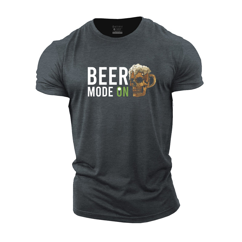 Beer Mode On Print Men's Fitness T-shirts