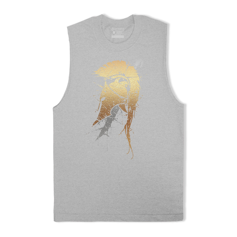 Cotton Spartan Helmet Sword Graphic Tank Top