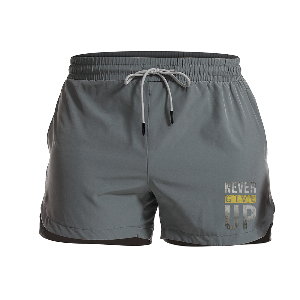 Never Give Up Graphic Shorts