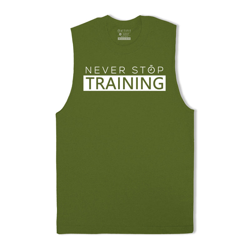 Never Stop Training Print Graphic Tank Top