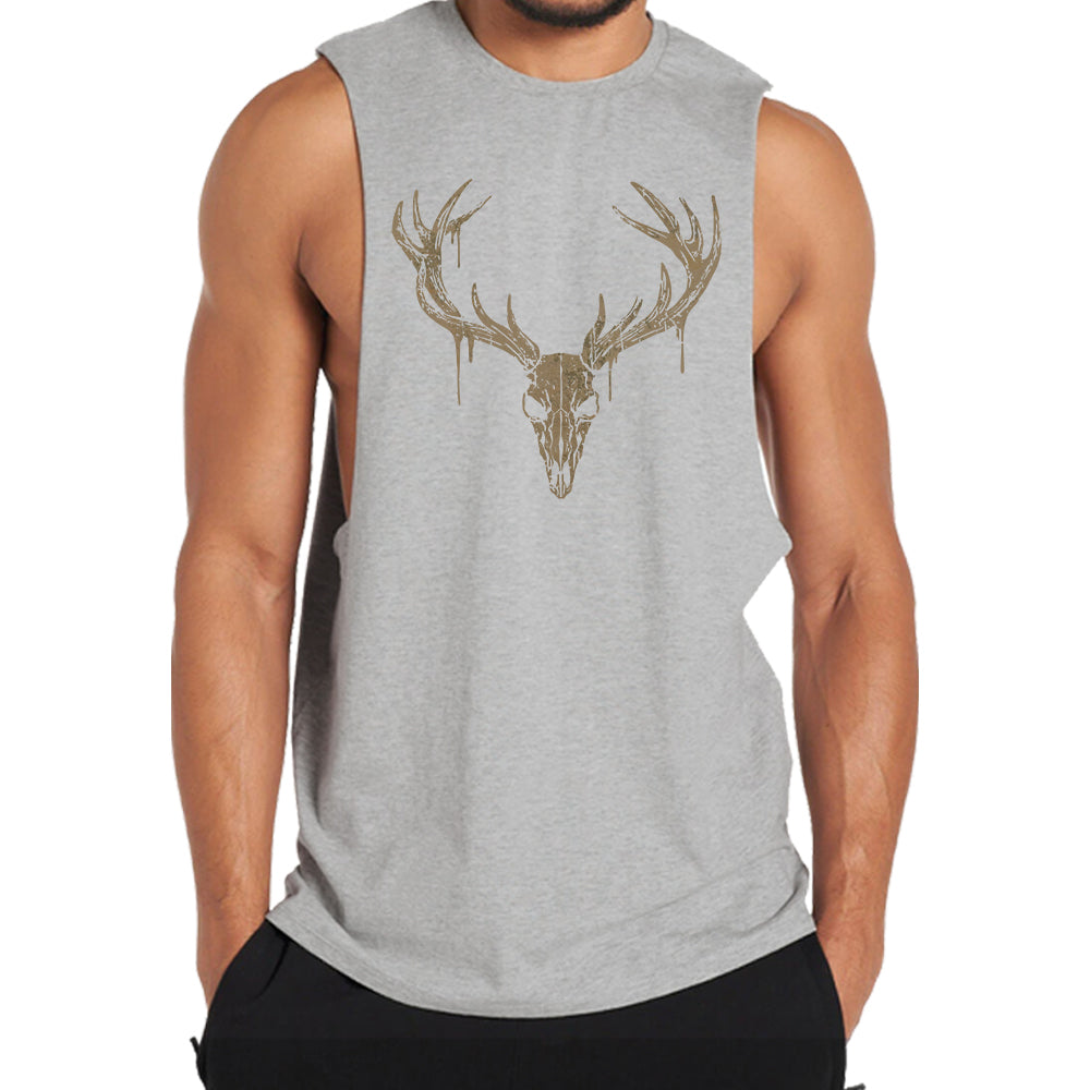 Elk Skull Graphic Tank Top