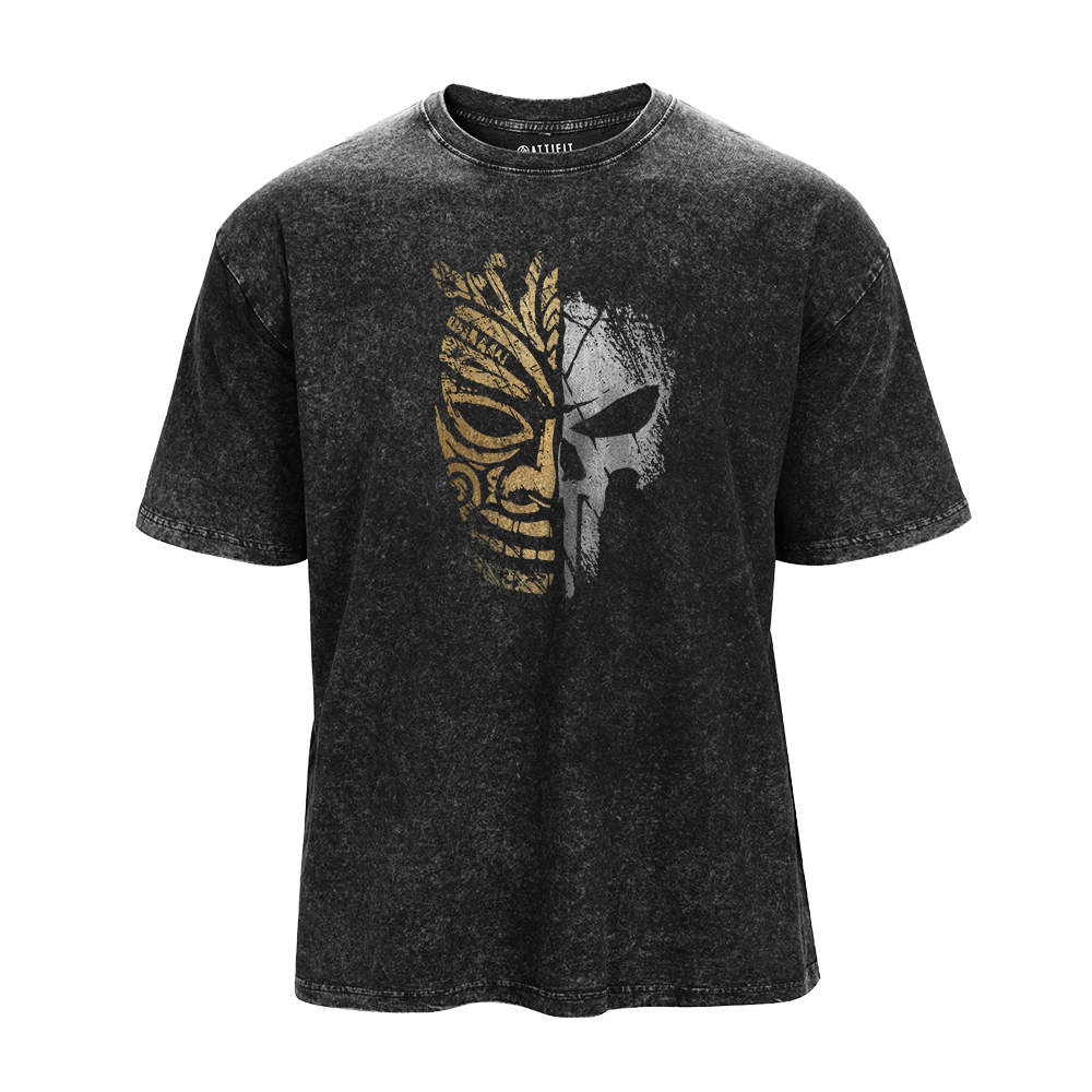 Tiki Mask Skull Washed T-Shirt