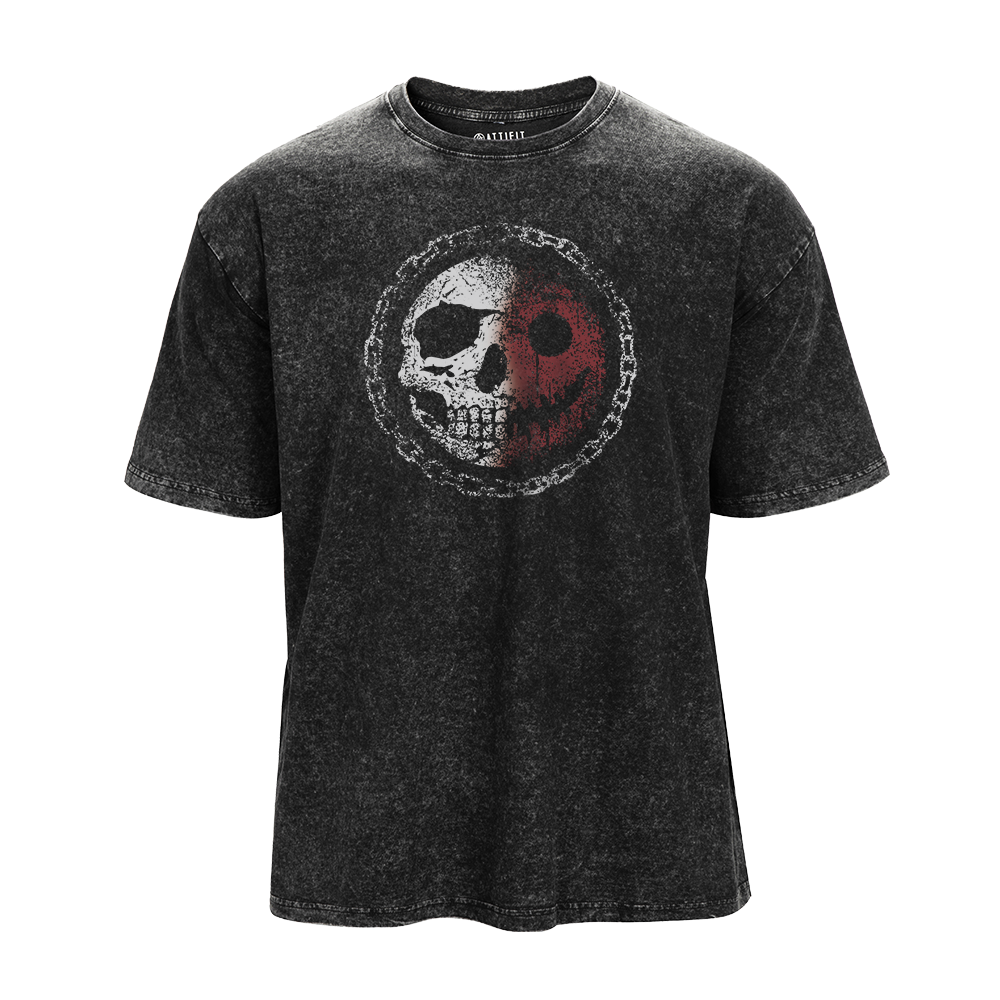 Smiley Skull Washed T-Shirt