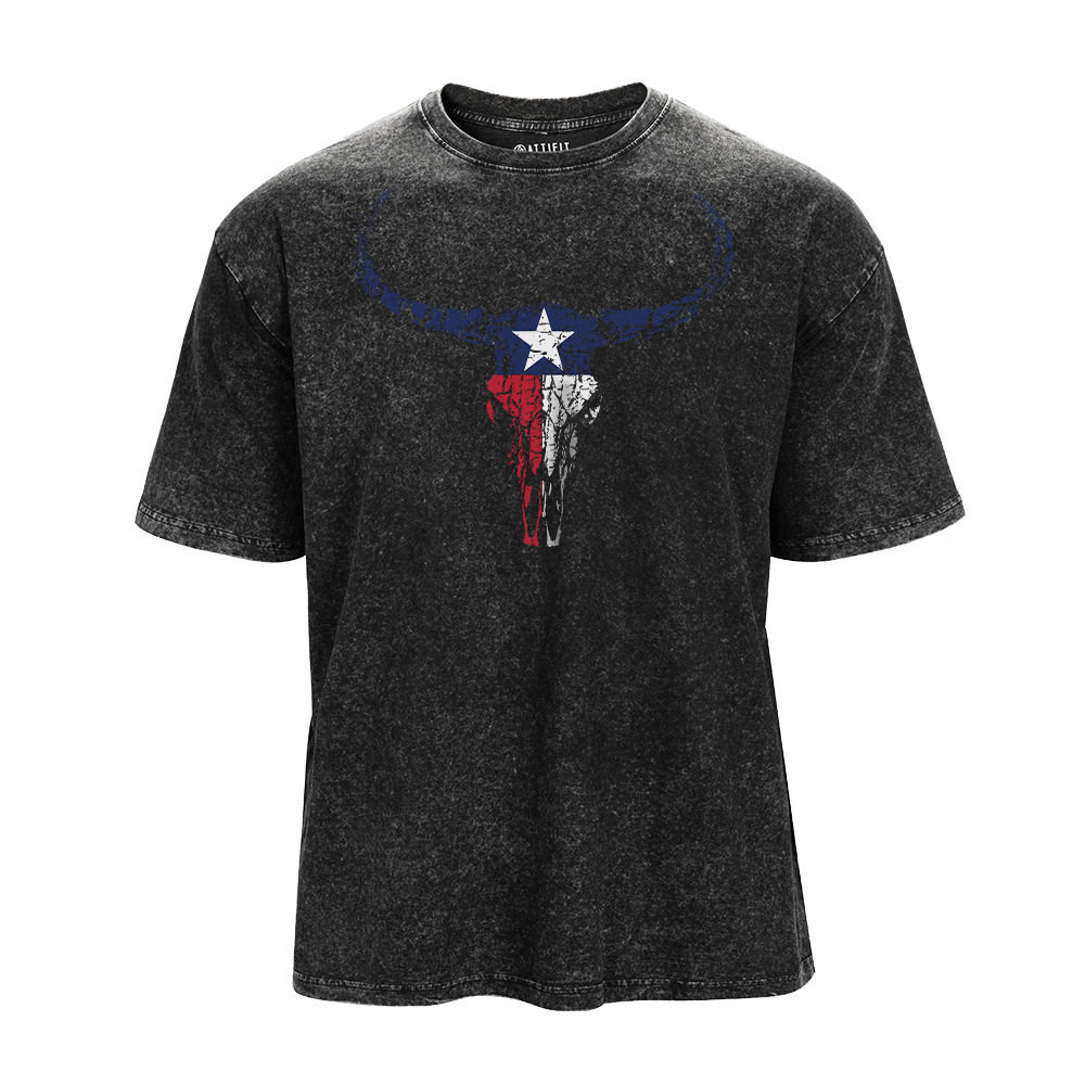 Texas Longhorn Skull Washed T-Shirt