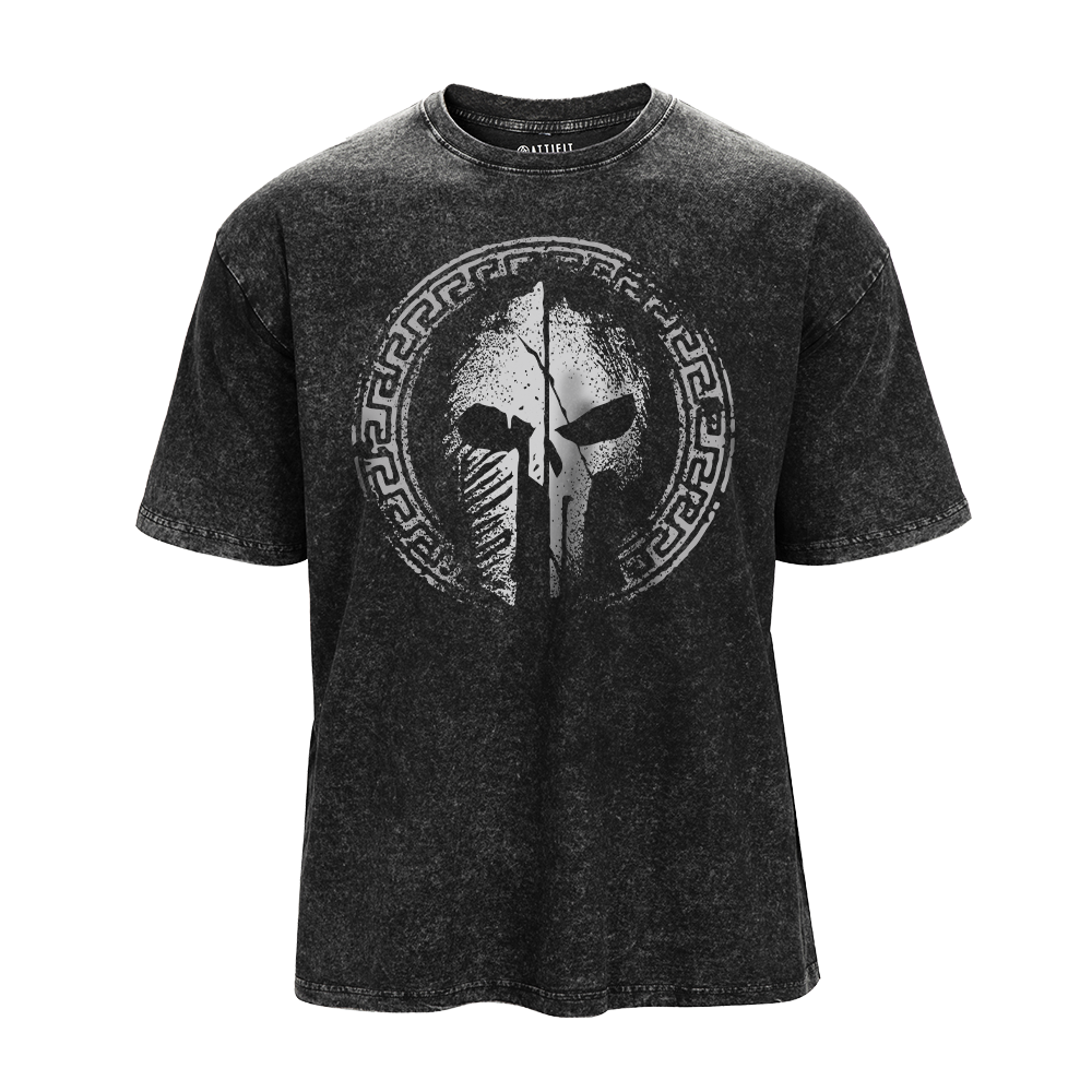 Greece Fretwork Totem Spartan Washed T-Shirt