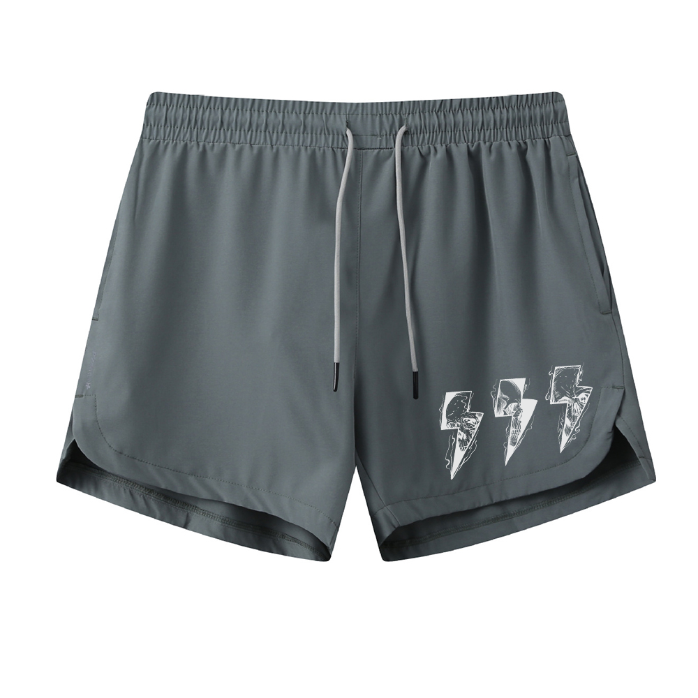 Lightning Skeleton Graphic Shorts