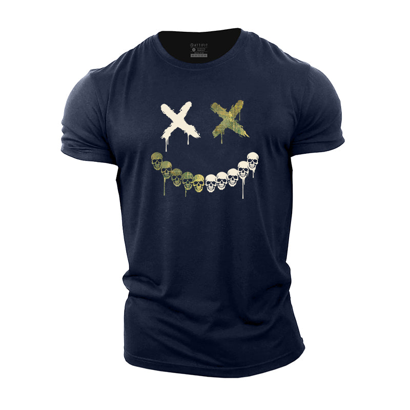 Smile Skull Cotton Men's T-Shirts