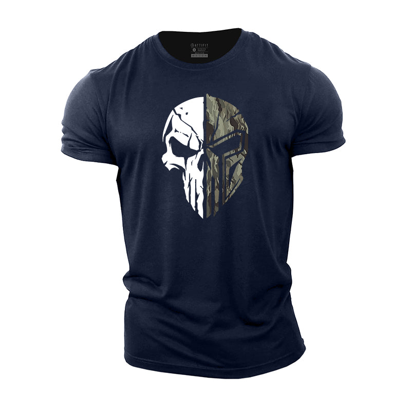 Camouflage Skull Cotton Men's T-Shirts