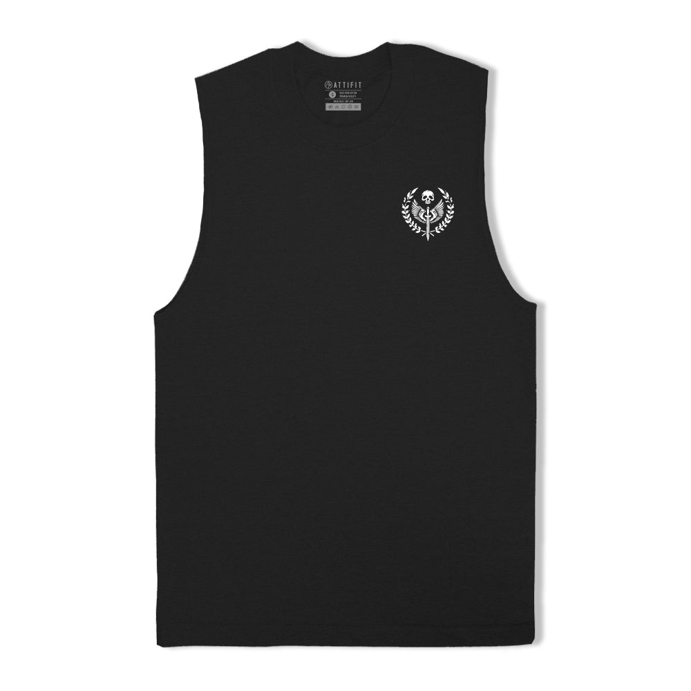 Cotton Spartan Coat Of Arms Graphic Tank Top